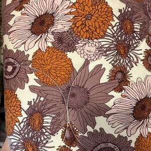 Kate Quinn Quilt - Caramel Mauve Sunflower - Cotton Quilt EUC